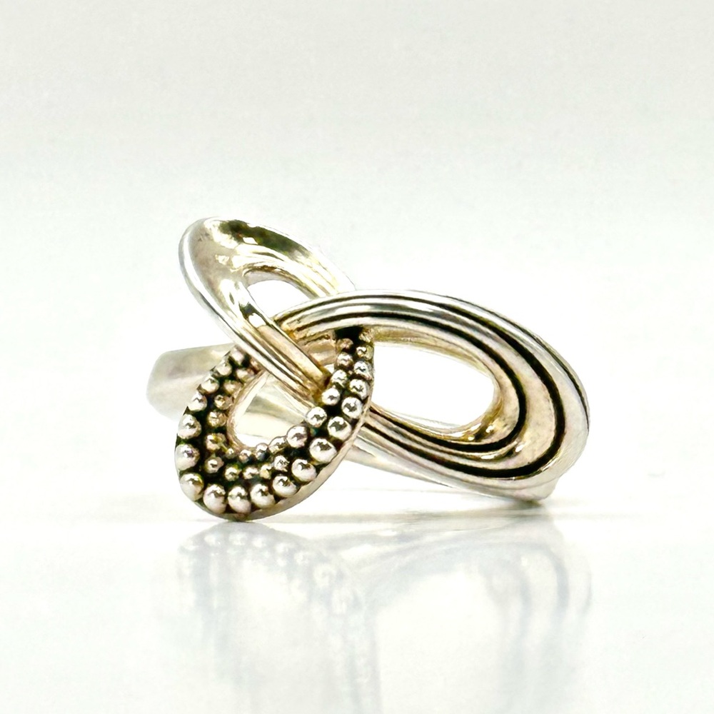 Lagos Caviar Sterling Silver Pirouette Ring Size 7
